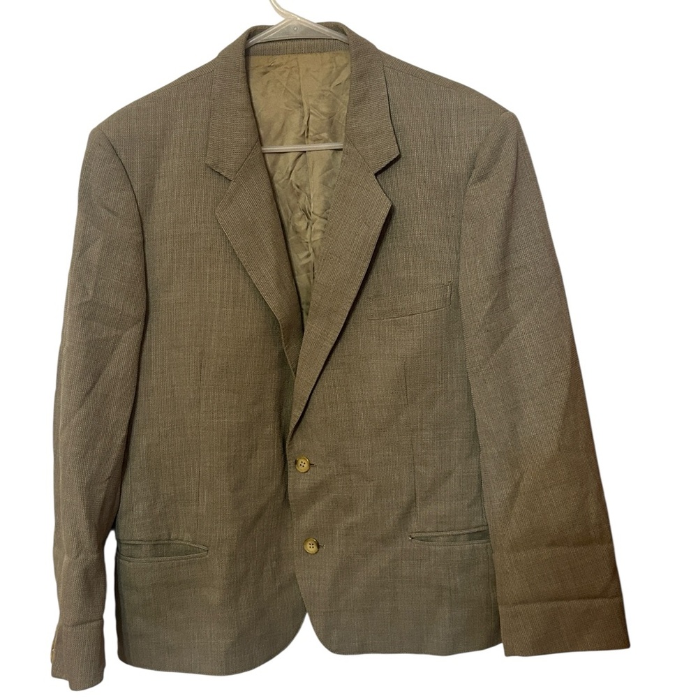 Vintage 70s  Yves Saint Laurent Blazer Jacket Mens size 46 Mocha Brown - Picture 2 of 10